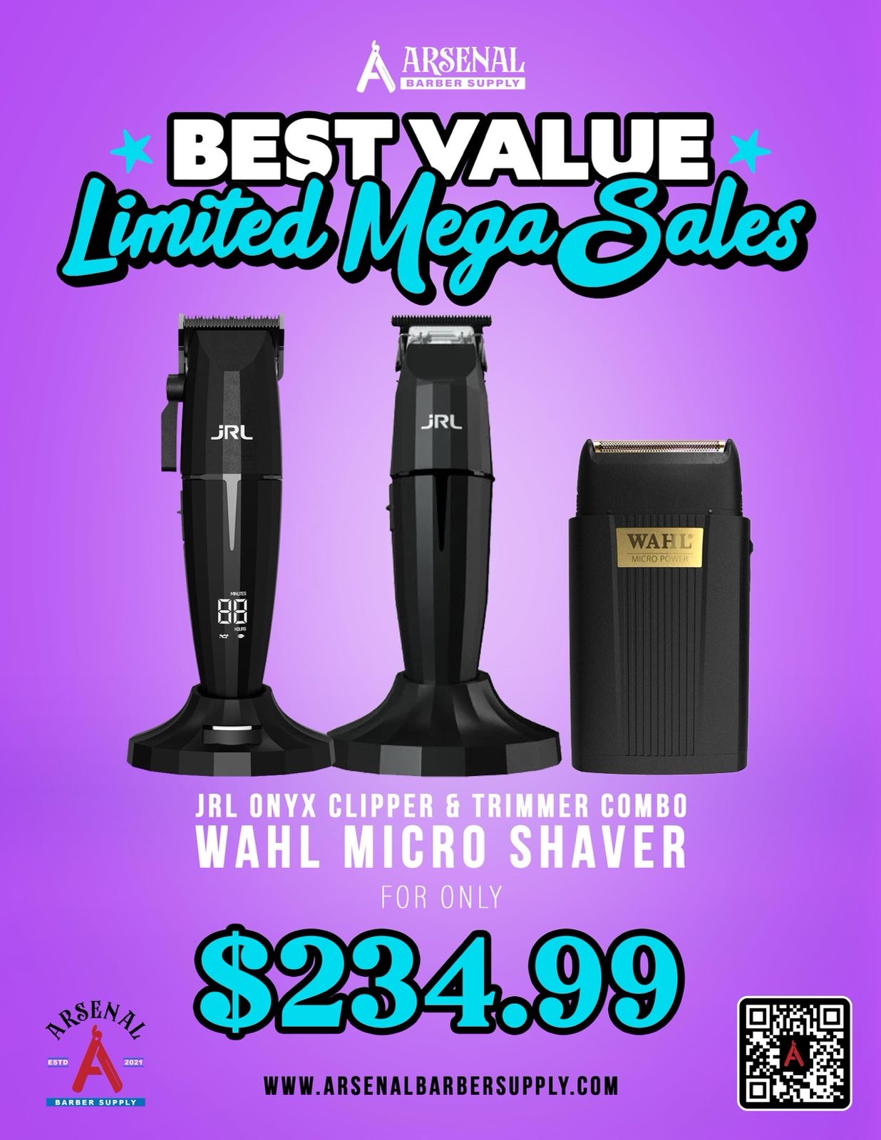 Best Value Sale JRL Onyx Clipper Trimmer and Wahl Micro Shaver