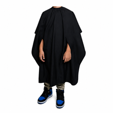 Load image into Gallery viewer, THE HANDS FREE BARBER CAPE - SOLID BLACK