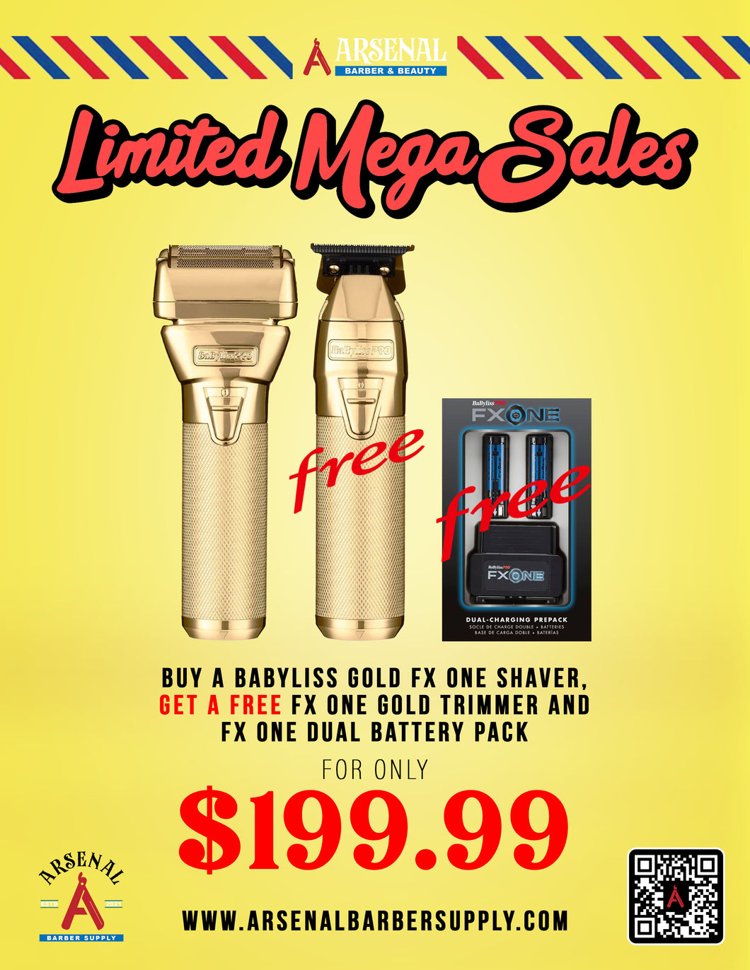 LIMITED MEGA SALE! Babyliss FxOne Gold Shaver & Trimmer + Babyliss FxOne Dual Battery Pack