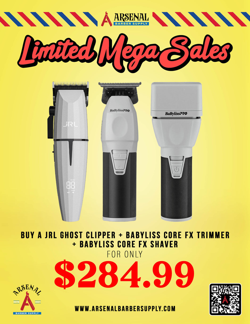 LIMITED MEGA SALE! JRL Ghost Clipper + Babyliss CoreFX Trimmer + Babyliss CoreFX Shaver