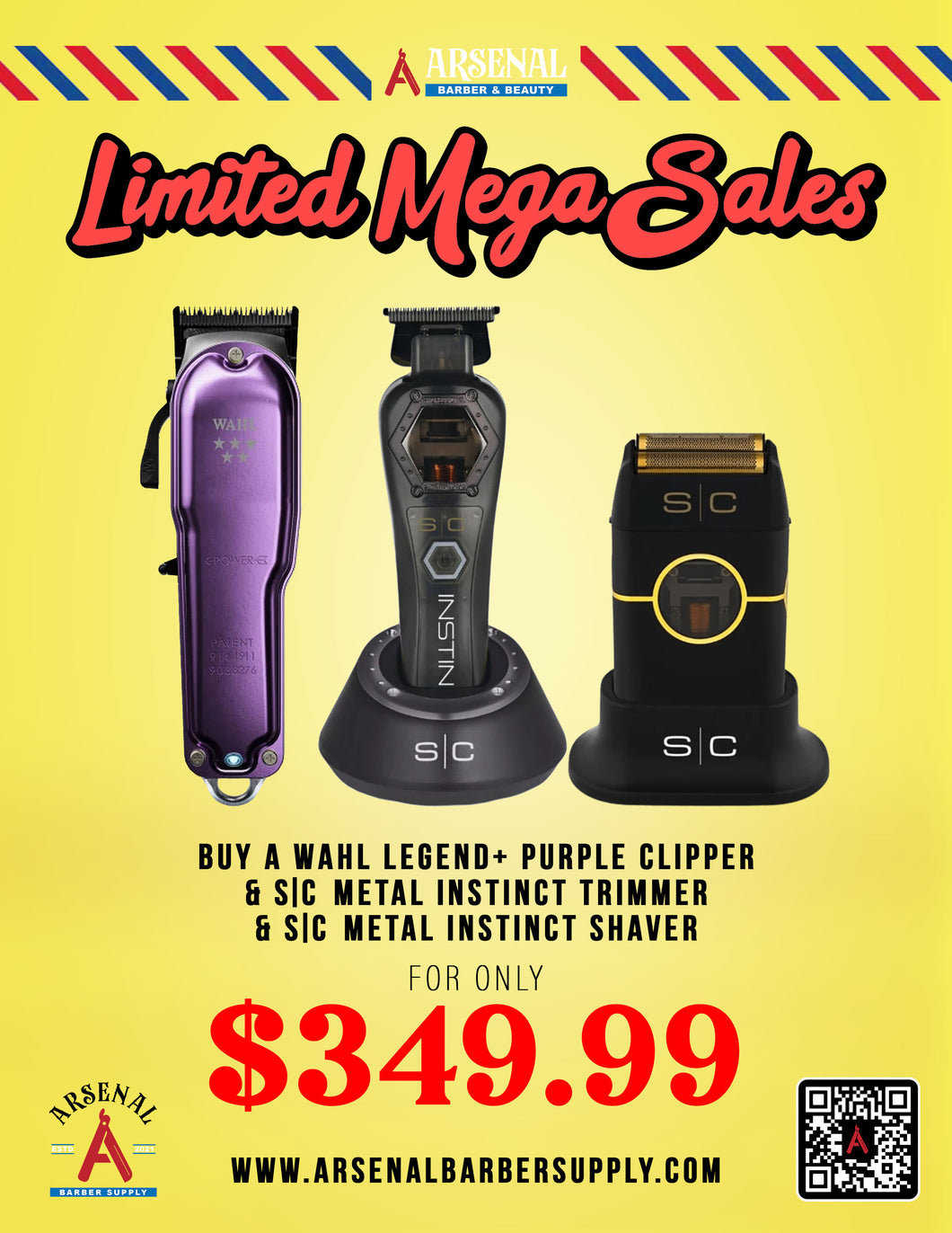 LIMITED MEGA SALE! Wahl Legend Plus Purple Clipper + Stylecraft Metal Instinct Trimmer + Stylecraft Metal Instinct Shaver