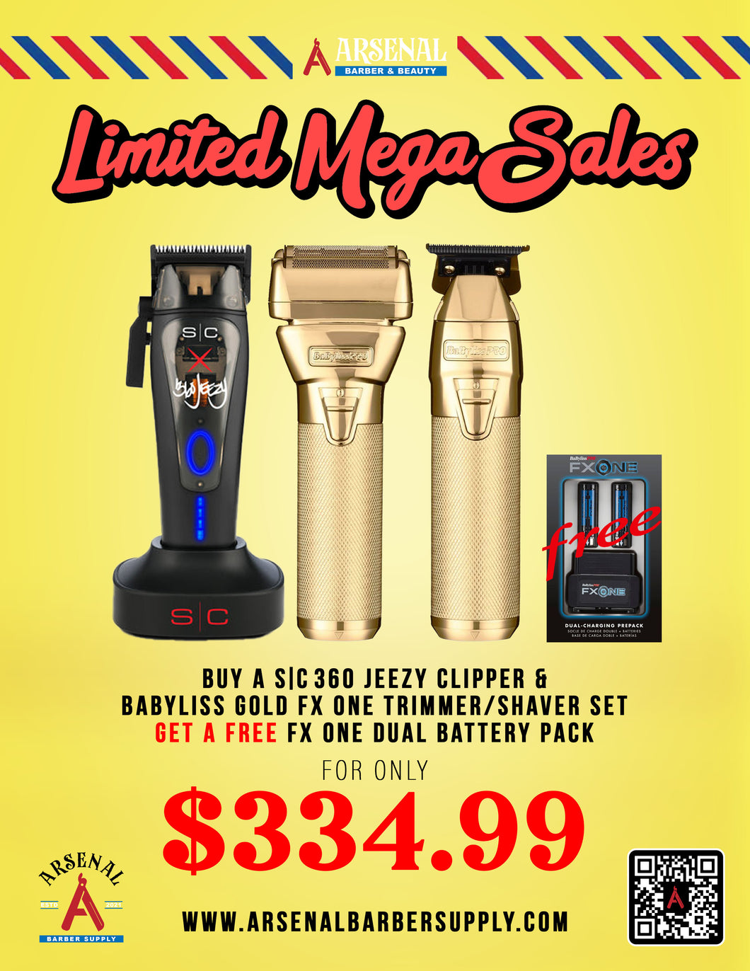 LIMITED MEGA SALE! Stylecraft 360 Jeezy Clipper + Babyliss FxOne Gold Trimmer & Shaver + Babyliss FxOne Dual battery pack
