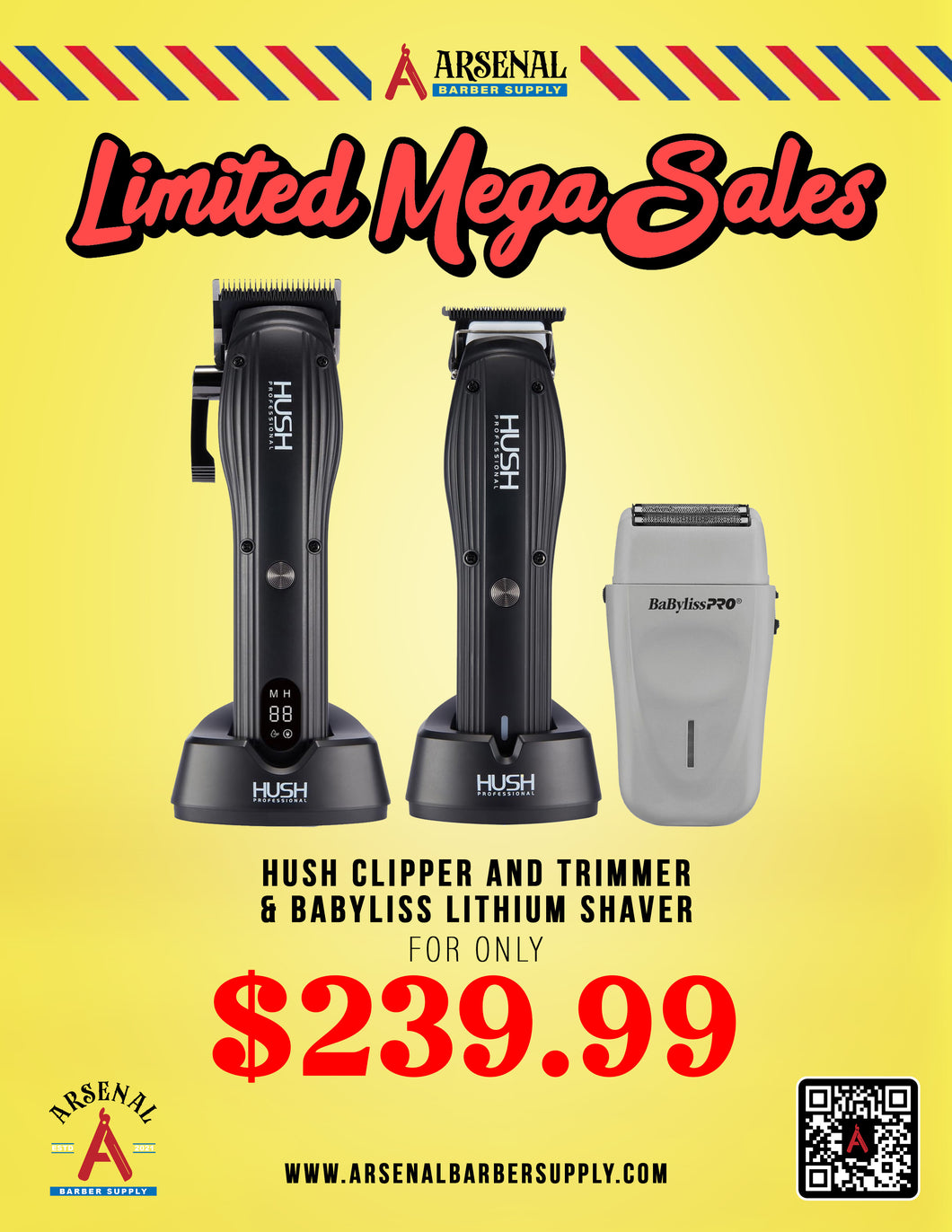 LIMITED MEGA SALE! Hush Clipper & Trimmer + Babyliss Lithium Shaver