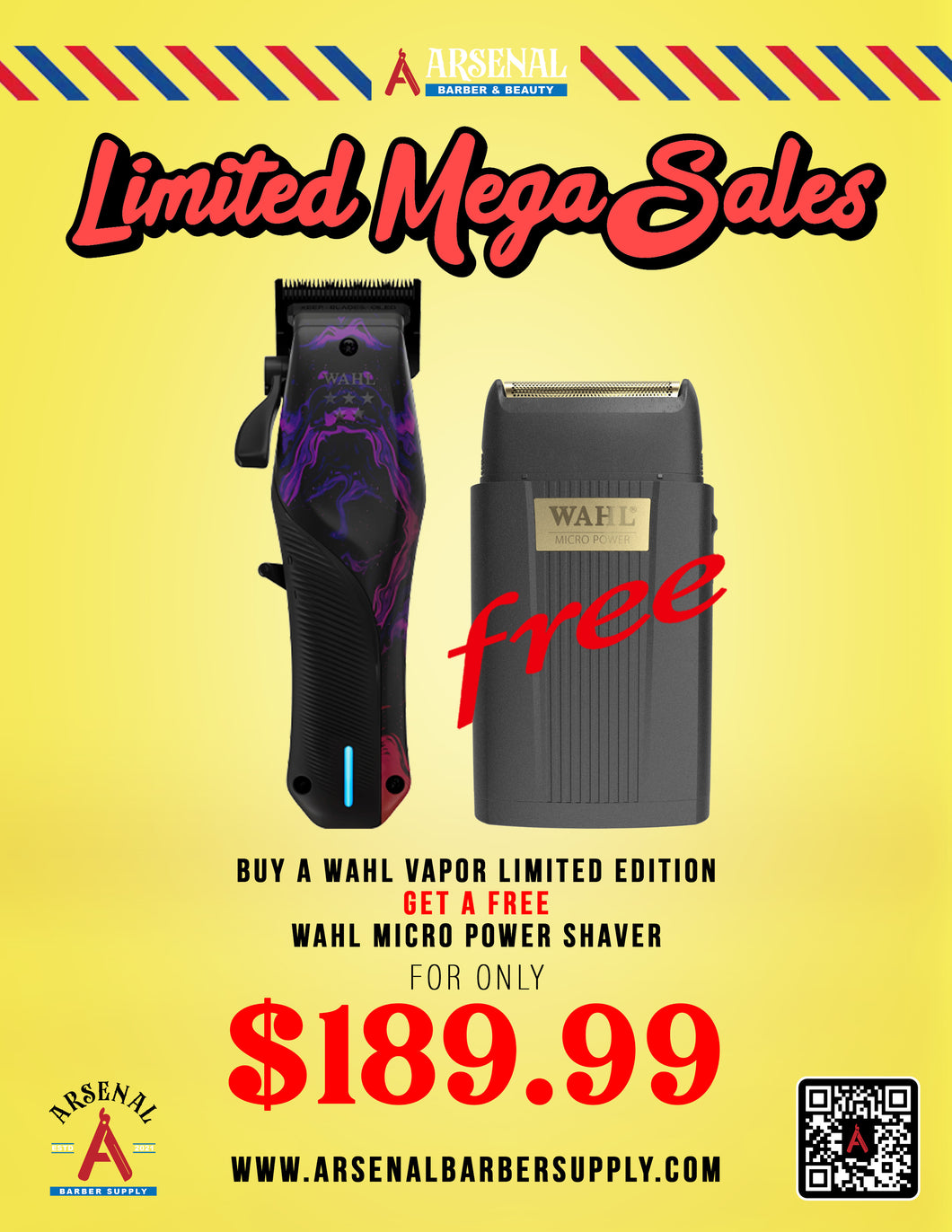 LIMITED MEGA SALE! Wahl Vapor Limited Edition Clipper + Wahl Micro Power Shaver