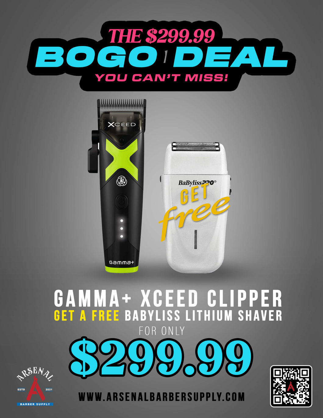 Bogo Deal! buy Gamma Xceed Clipper Get Babyliss Lithium Shaver Free