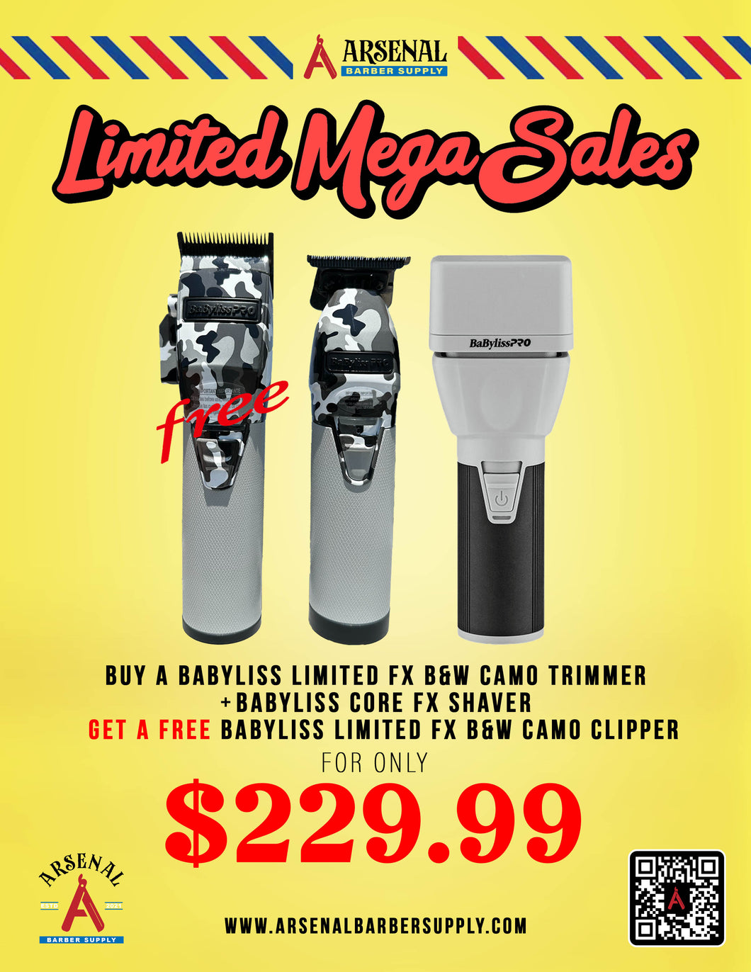 LIMITED MEGA SALE! Babyliss Limited Esition Camo Clipper & Trimmer + Babyliss CoreFx Shaver