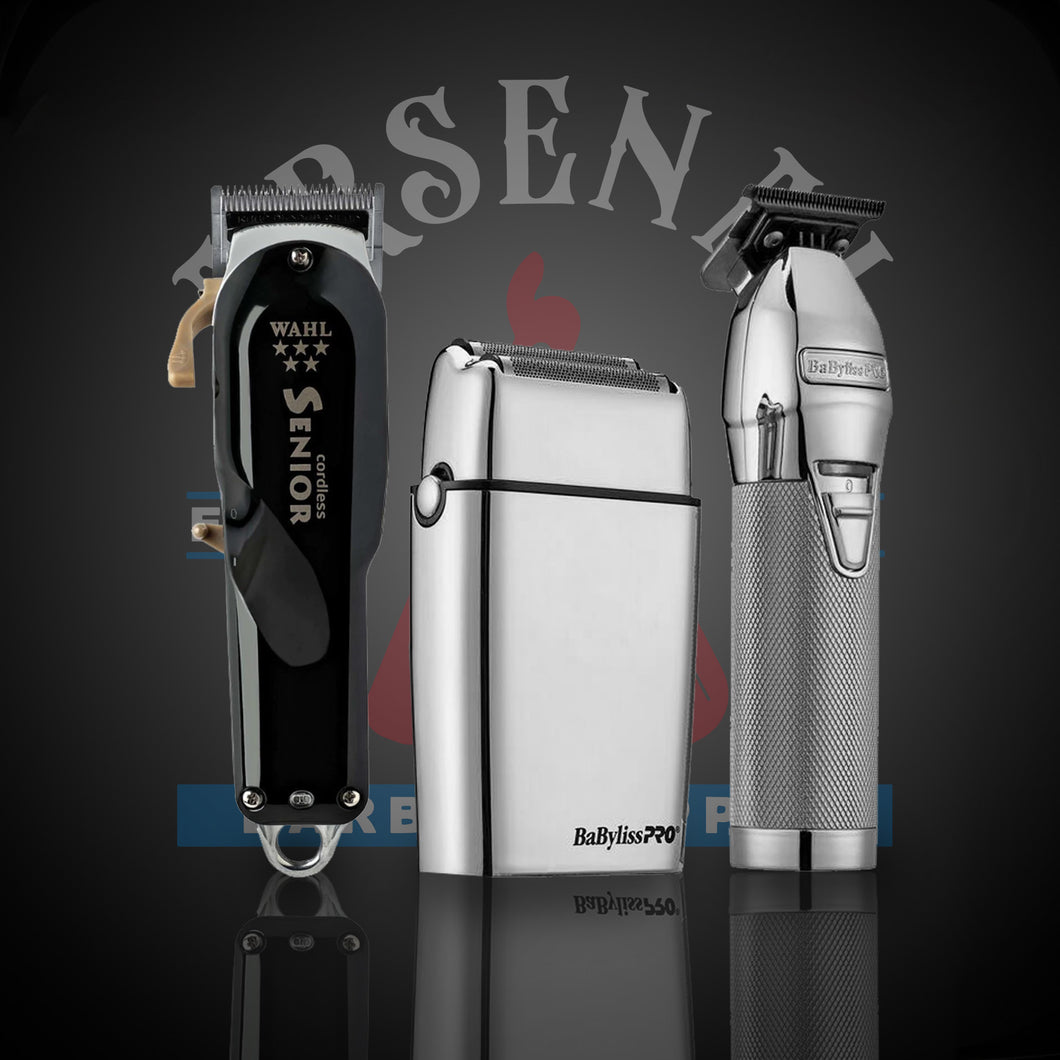 Wahl Senior Cordless Clipper + Babyliss Limitedfx Trimmer Shaver Set Silver