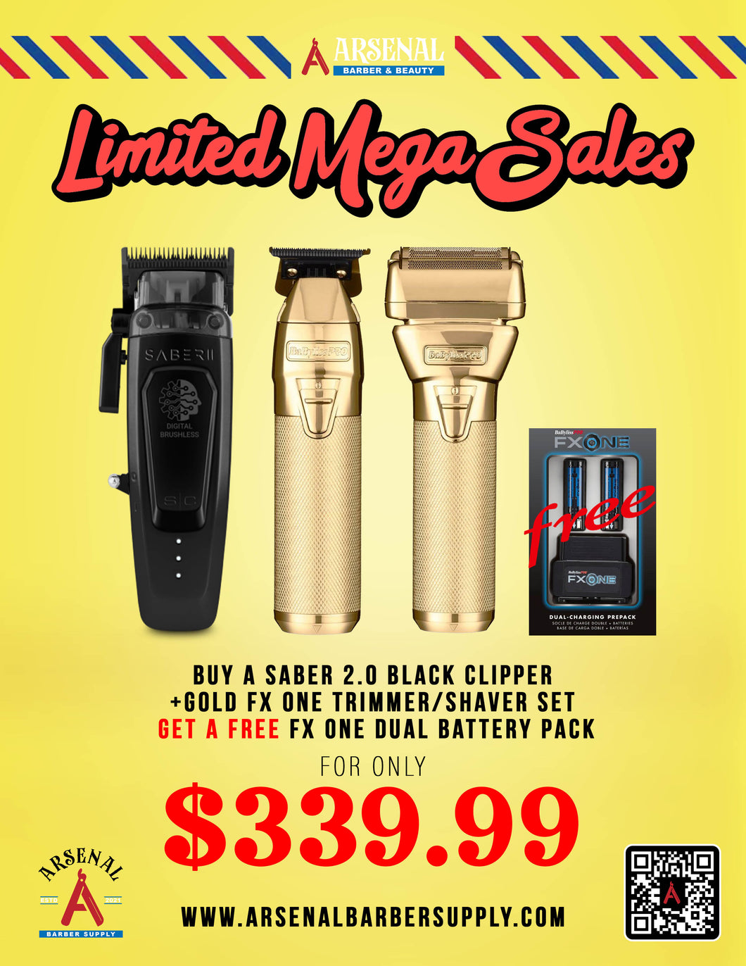 LIMITED MEGA SALE! Stylecraft Black Saber 2.0 Clipper + Babyliss FxOne Trimmer & Shaver + Babyliss FxOne Dual Battery