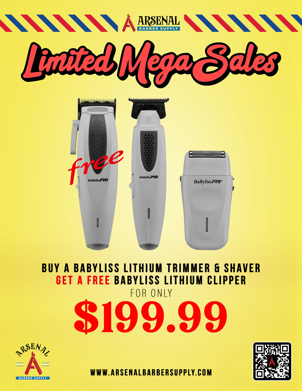 LIMITED MEGA SALE! Babyliss Lithium Clipper + Babyliss Lithium Trimmer + Babyliss Lithium Shaver