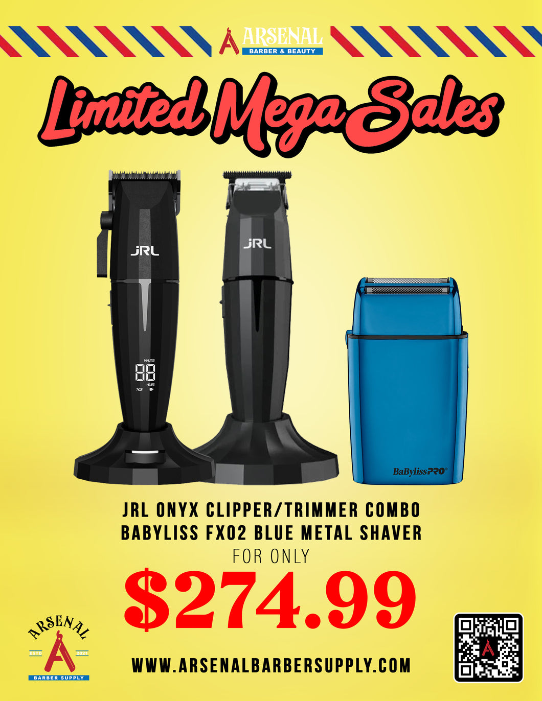 LIMITED MEGA SALE! JRL Onyx Clipper Trimmer Set + Babyliss Blue Shaver