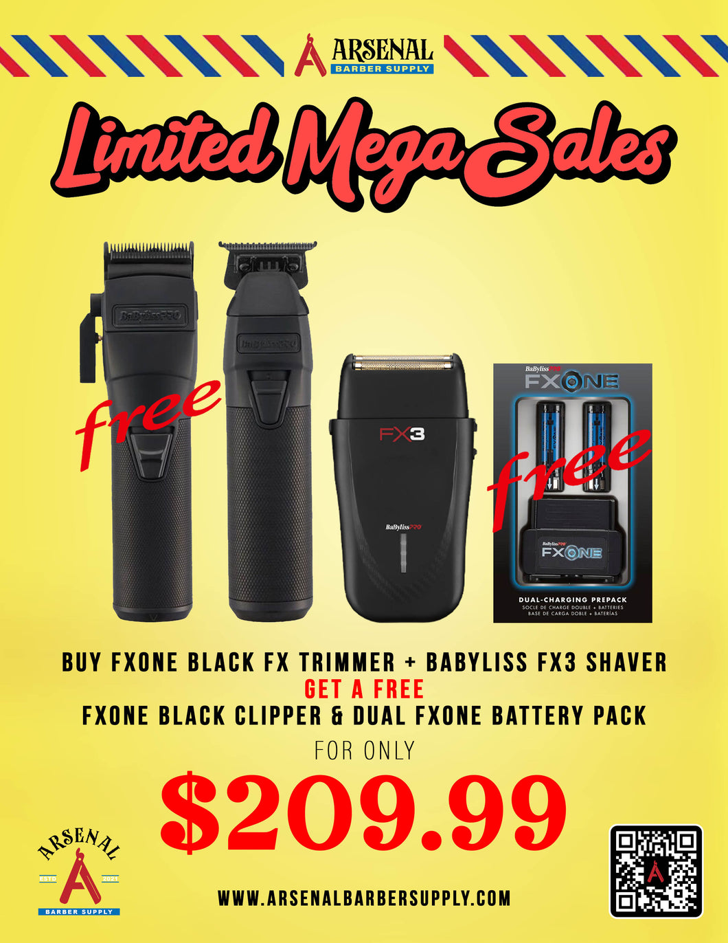 LIMITED MEGA SALE! Babyliss FxOne Black Clipper & Trimmer + Babyliss Fx3 Shaver + Babyliss Dual Battery