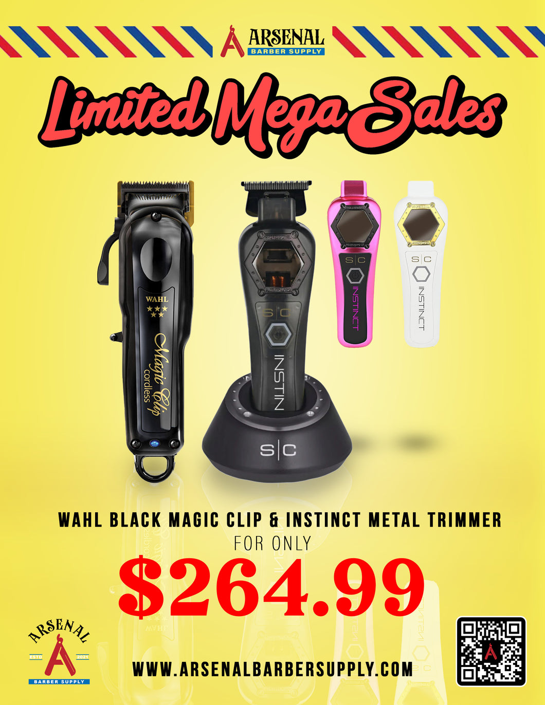 LIMITED MEGA SALES! Wahl Magic Clip Black Clipper & Stylecraft Instinct Metal Trimmer