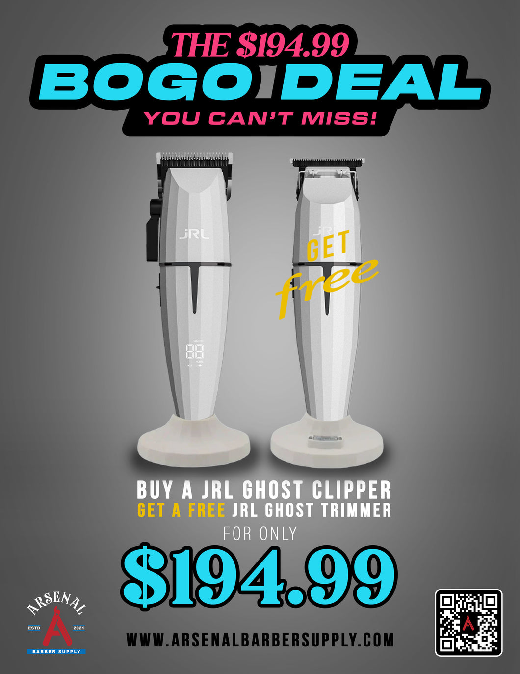 BOGO DEAL! JRL Ghost Onyx Clipper & JRL Ghost Onyx Trimmer