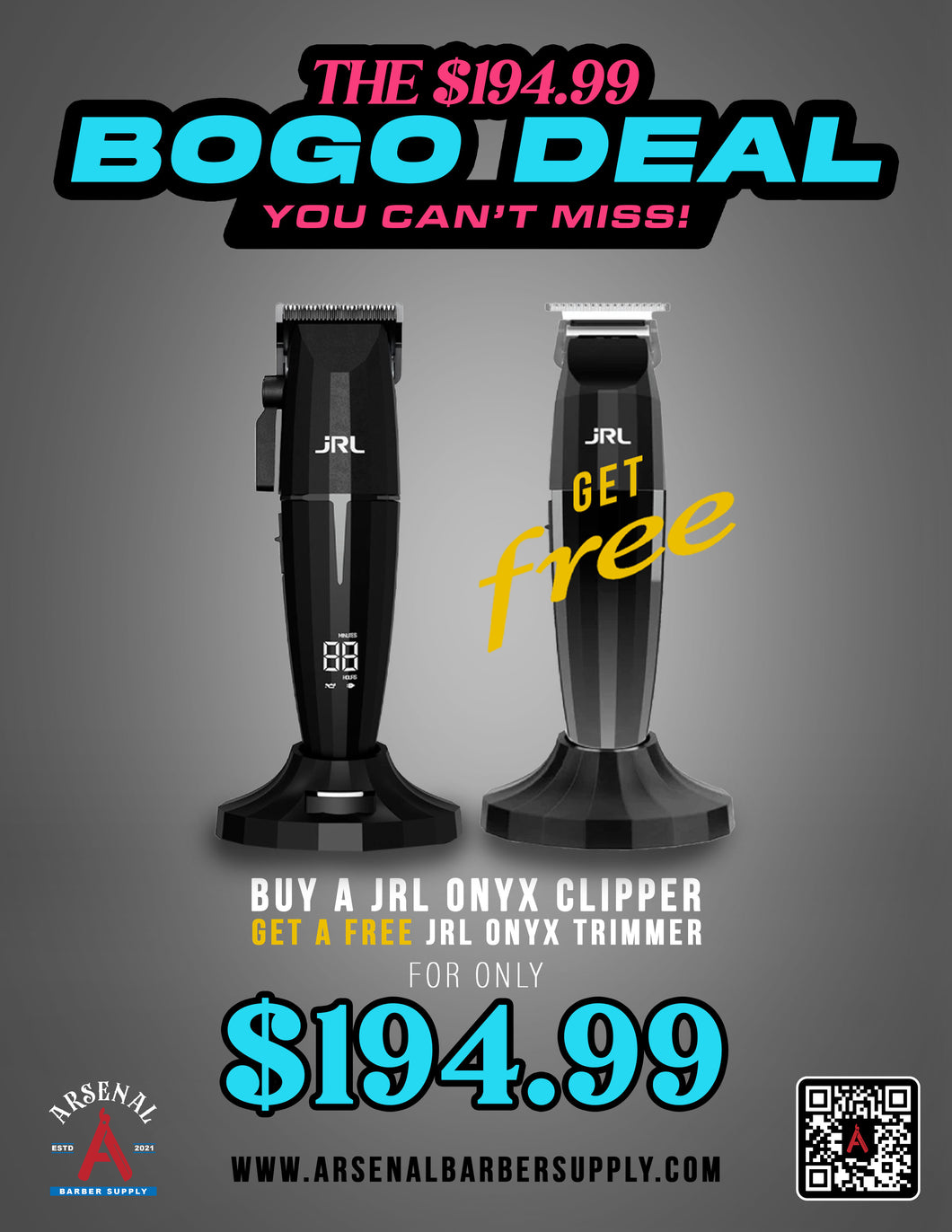 BOGO DEAL! JRL Onyx Clipper & JRL Onyx Trimmer