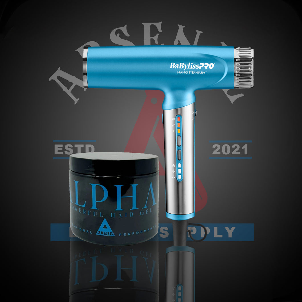 Babyliss Blue Nano Titanium Dryer + Alpha Gel