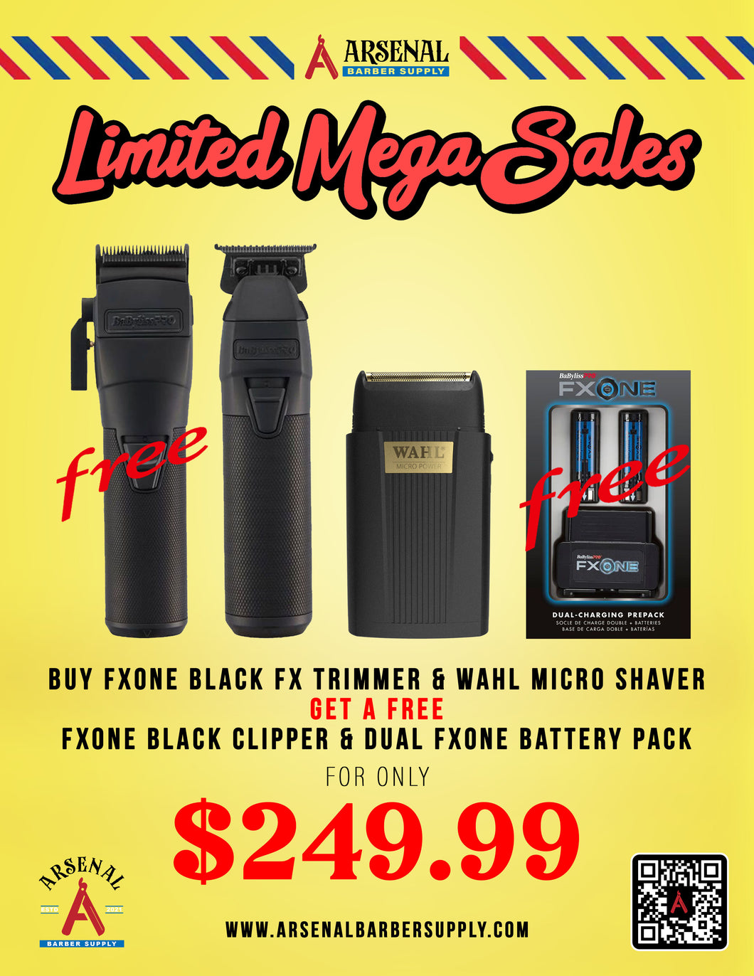 LIMITED MEGA SALE! Babyliss FxOne Clipper & Trimmer + Wahl Micro Power shaver + Babyliss FxOne Dual Battery
