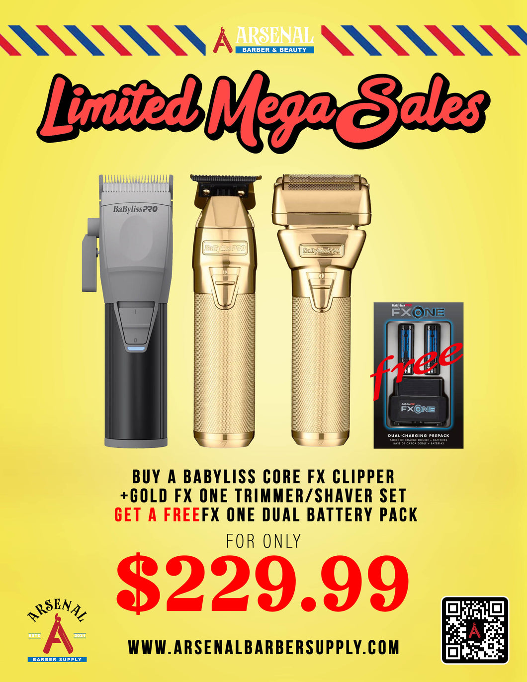 LIMITED MEGA SALE! Babyliss CoreFx Clipper + Babyliss FxOne Gold Trimmer & Shaver + Babyliss Dual Battery