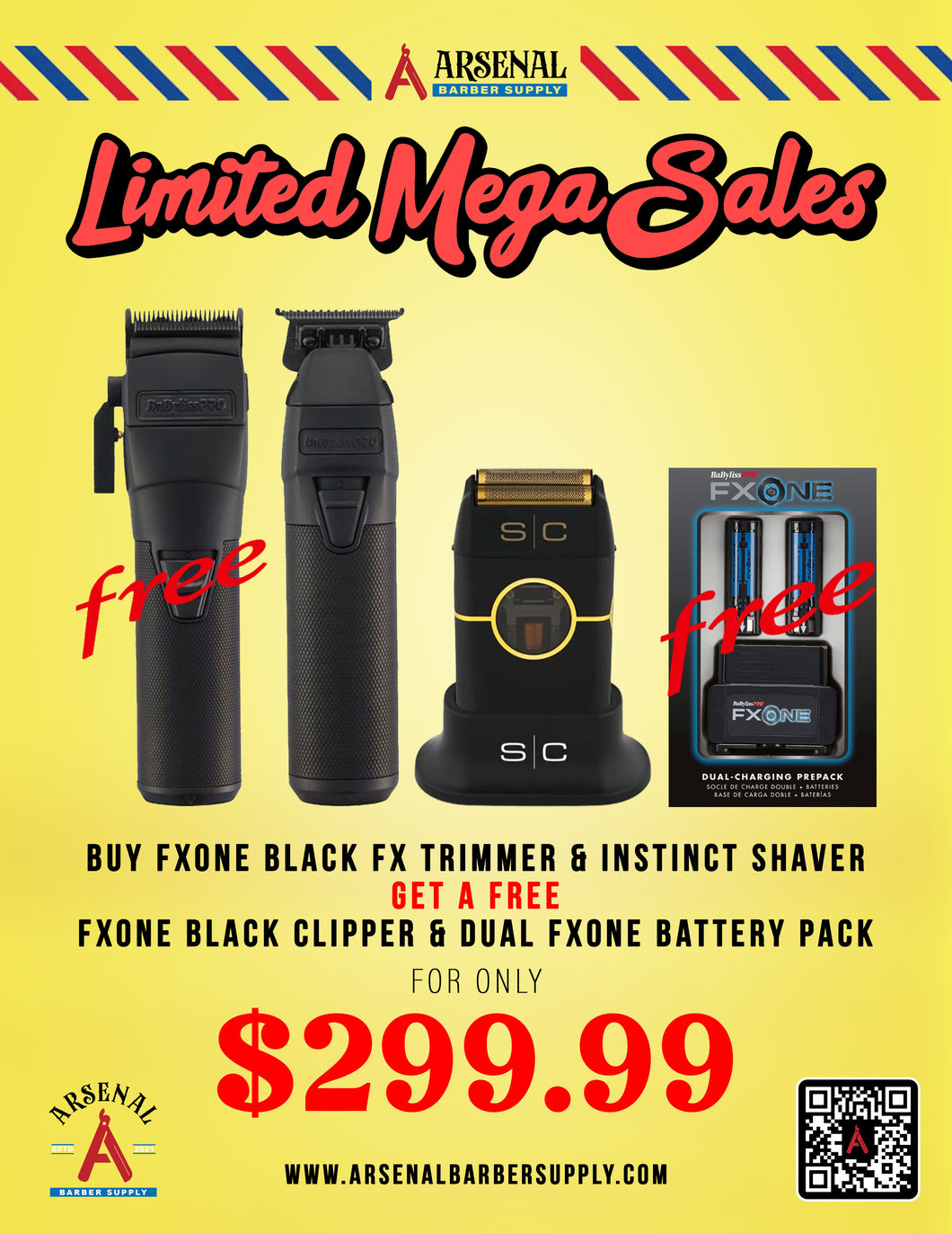 LIMITED MEGA SALE! Babyliss FxOne Black Clipper & Trimmer + Stylecraft Instinct Shaver + Babyliss FxOne Dual Battery Pack