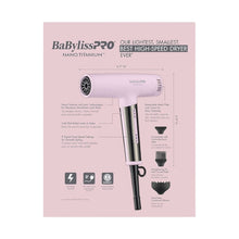 Load image into Gallery viewer, BaBylissPRO Limited Edition Nano Titanium Nano Light Ionic Dryer - Pink

