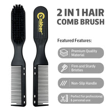 Load image into Gallery viewer, Caliber Barber Stylist Professional Hair Cutting Comb Brush 2-in-1 Black
