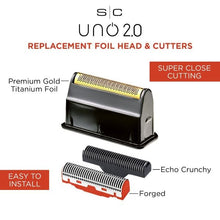 Load image into Gallery viewer, StyleCraft Uno 2.0 Black Gold Titanium Foil Head &amp; Cutters SC549B
