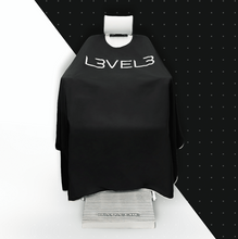 Load image into Gallery viewer, Level 3 Professional Rubber Neck Cutting Cape-Black / White Trim
