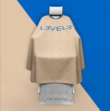 Load image into Gallery viewer, Level 3 Professional Rubber Neck Cutting Cape- Beige w/ Red Trim
