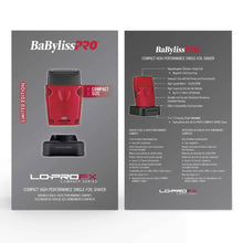 Load image into Gallery viewer, BaBylissPRO Lo-ProFX Compact Shaver Single-Foil Red FXLPFS1RD
