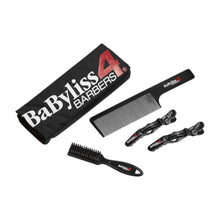 Load image into Gallery viewer, Babyliss 4 Barbers Essential Barber Kit (Cape, 2 Hair Clips, Fade Brush &amp; 9” Comb)
