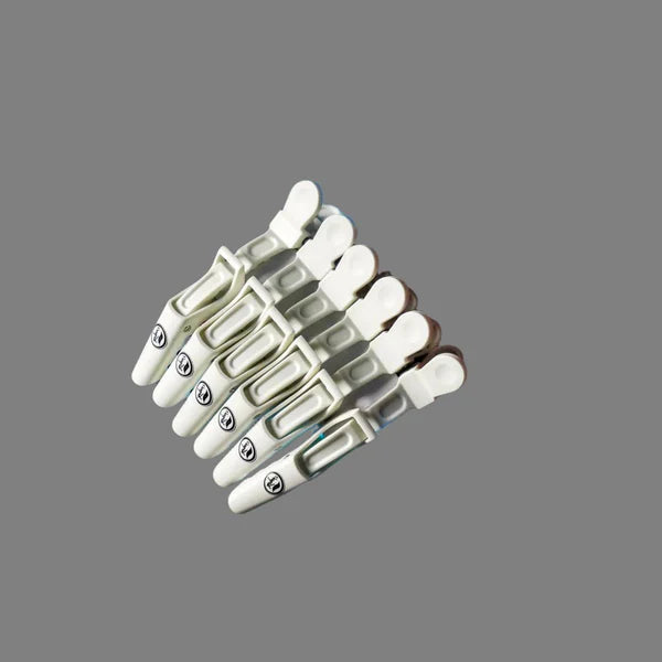 Rolda White Carbon Fiber Alligator Hair Clip