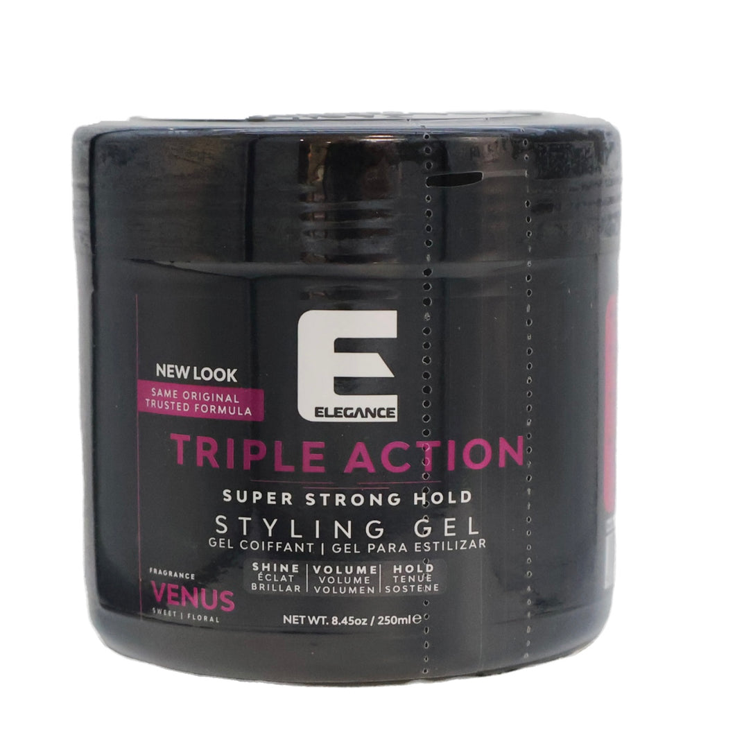 Elegance Triple Action Super Strong Hold Styling Gel 8.45oz