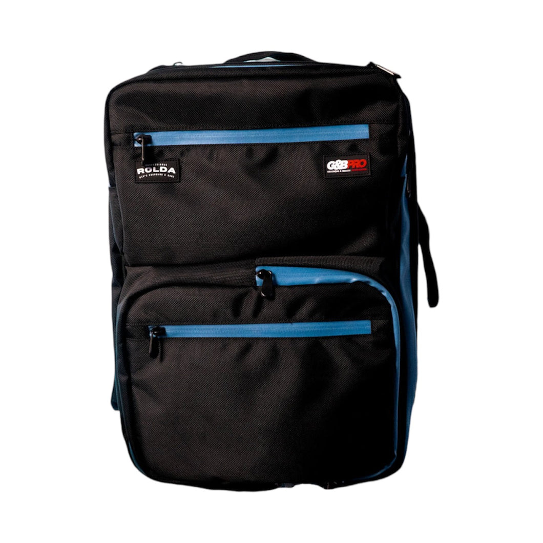 Rolda - G&B Pro Mobile Station Barber Backpack | Barber Bag, ShockProof, Impermeable Black with Blue Zippers