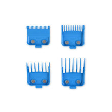 Load image into Gallery viewer, Gamma DUB MAGNETIC TIGHT CLIPPER GUARDS 4-PACK CYAN BLUE
