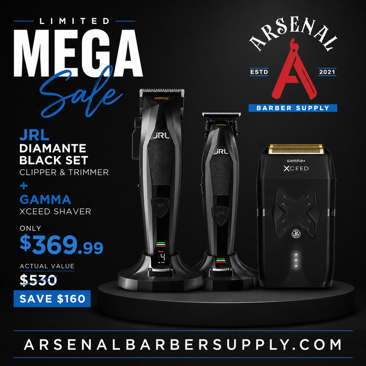 Limited Mega Sale JRL Diamante Clipper Trimmer and Gamma Xceed