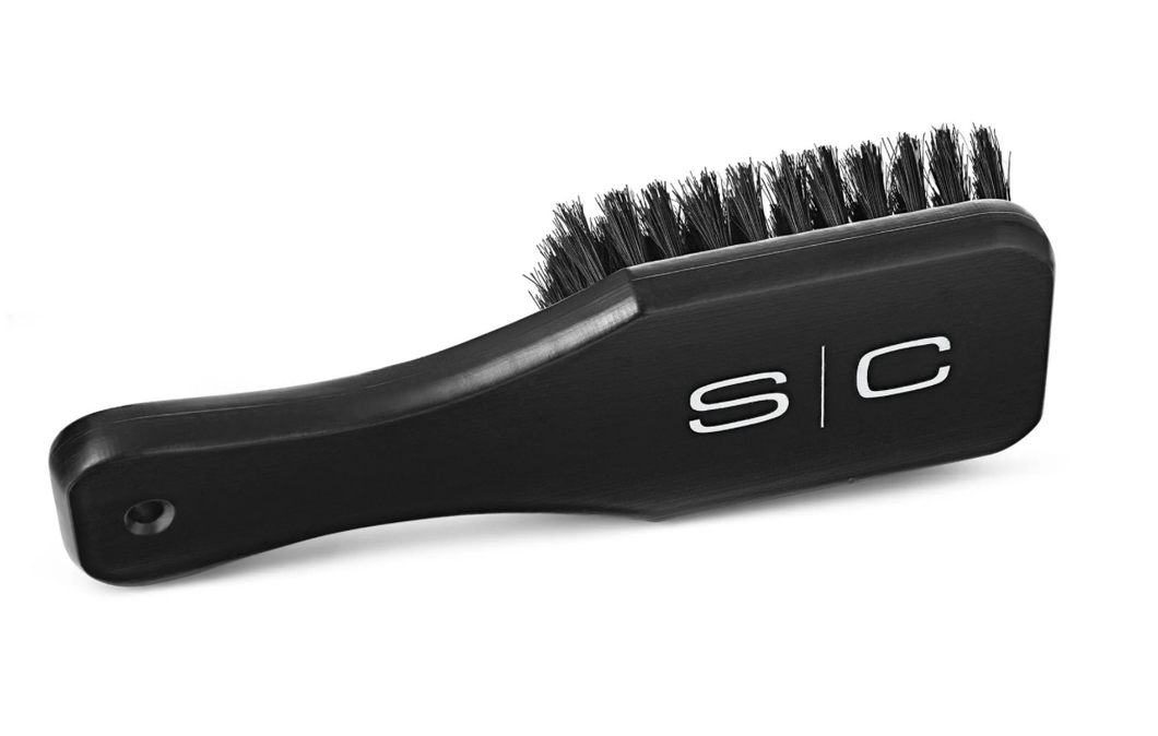 StyleCraft Professional Square Barber Paddle Brush 100% Natural Bristles and Wood Handle