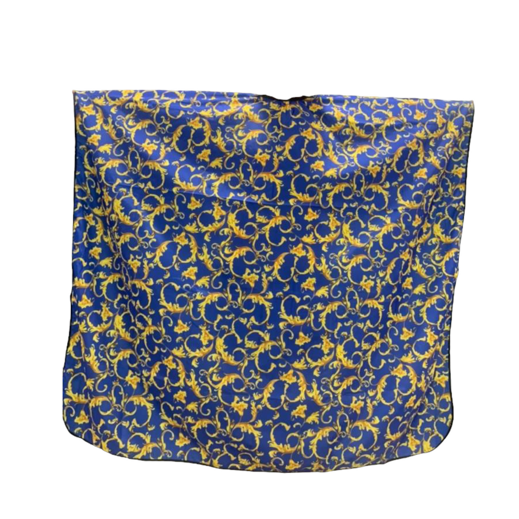 Gold & Blue Barber cape