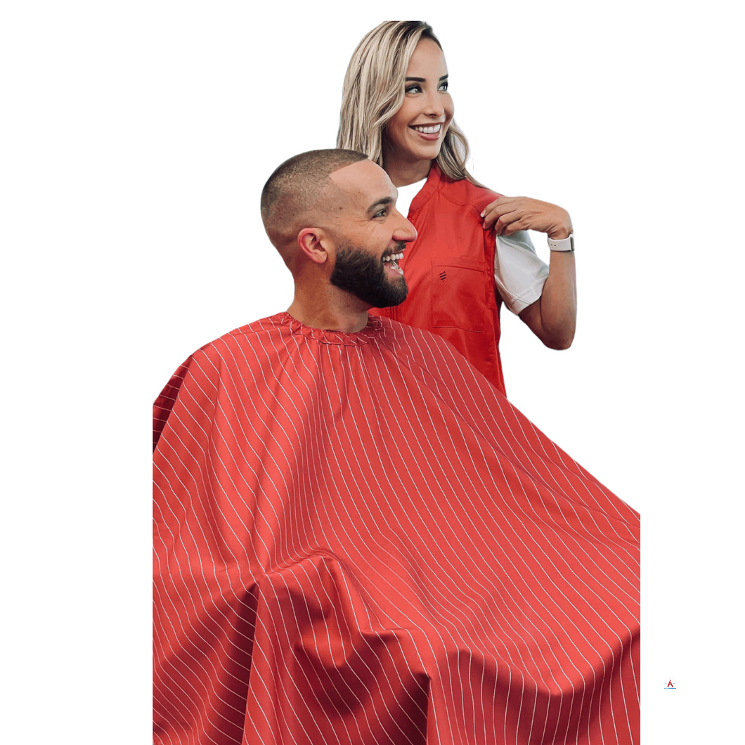 Barber Strong Red Pinstripe Cape